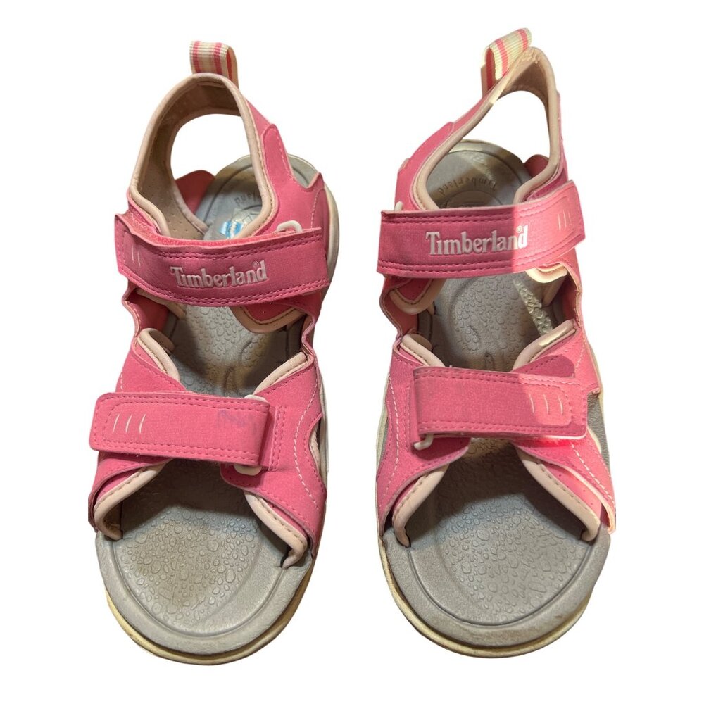 Timberland Kids Pink Adjustable Strap Sandals Hook Loop Closure Size 6